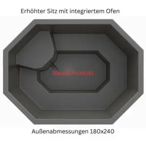 Achteckig - 180x240cm integrierter Ofen V2