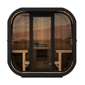 Cube-Sauna mit Glasfront