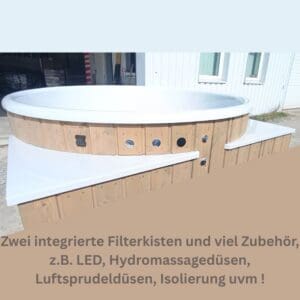 Runde Badetonne mit Holzofen oder Elektroheizung