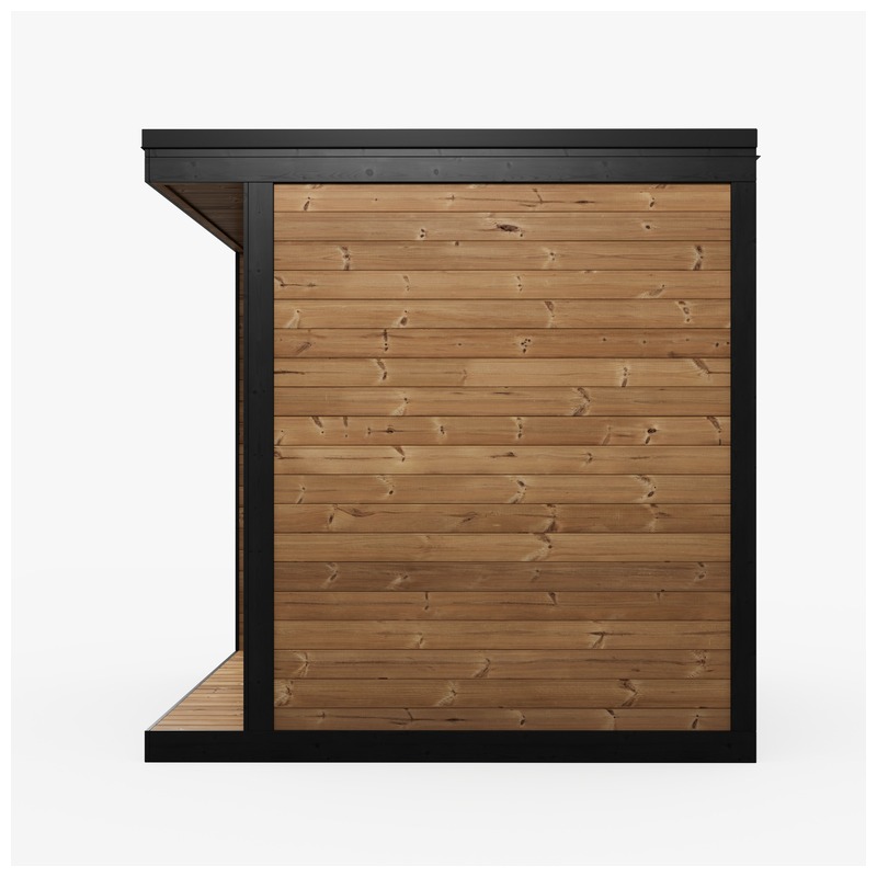 Sauna HIKI XL aus Thermoholz – Seitenansicht