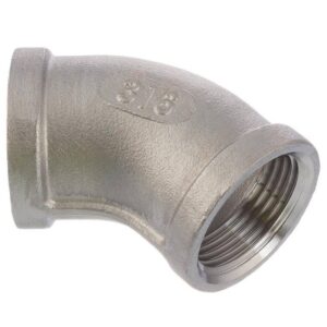 Edelstahl Winkel V4A 45° mit 2 Zoll Innengewinde